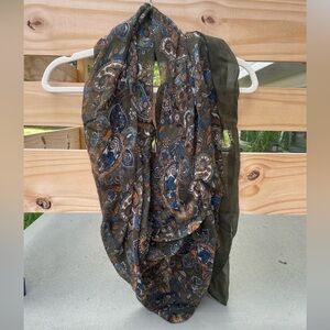 Green and Brown Wrap Scarf for Casual Resort Wear